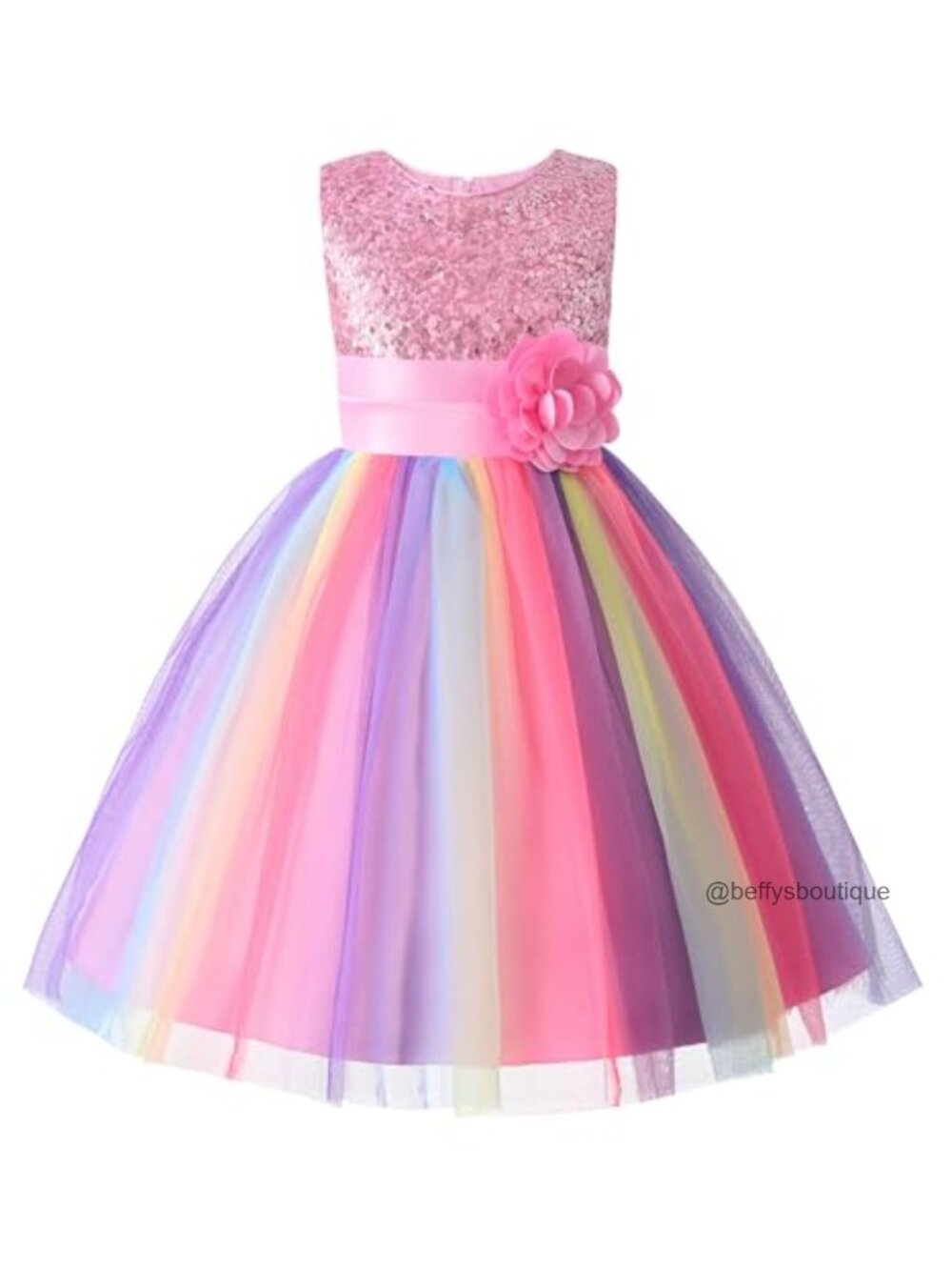 Girls Sequin Tutu Party Dress Flower Girl Birthday Pageant Gown
